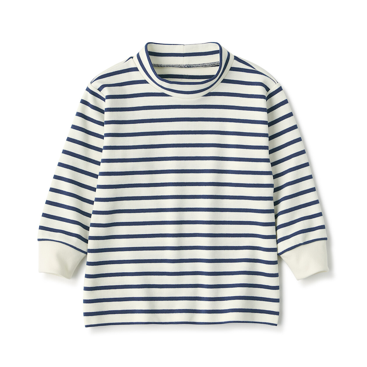 NAVY STRIPE(베이비 · 기모 스무스 · 하이넥 긴소매 티셔츠)