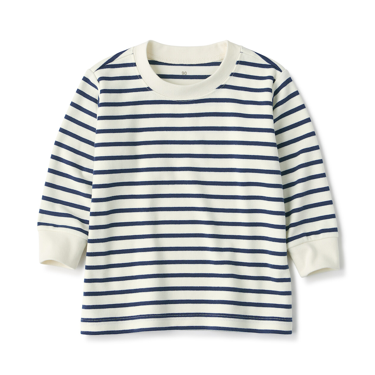 NAVY STRIPE(베이비 · 기모 스무스 · 크루넥 긴소매 티셔츠)